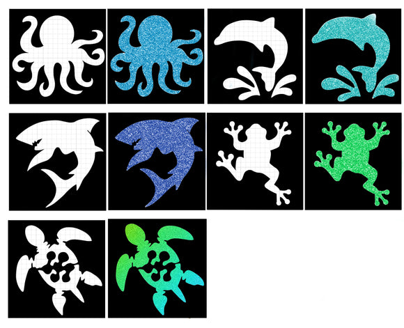 Glitter Tattoo - Aquatic - 10 Piece